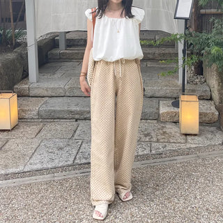 Back ribbon shirred blouse