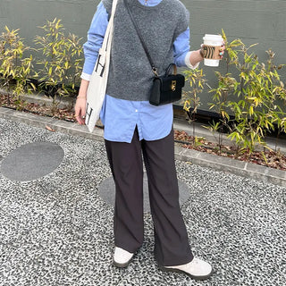 Basic Round Neck Knit Vest