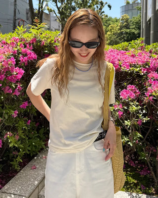 Semi-Cropped Basic Half T-Shirt