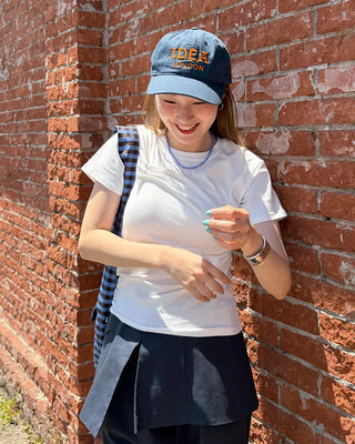 Unique pintuck semi-cropped French T-shirt