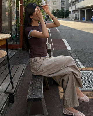 Belted summer wide-leg pants