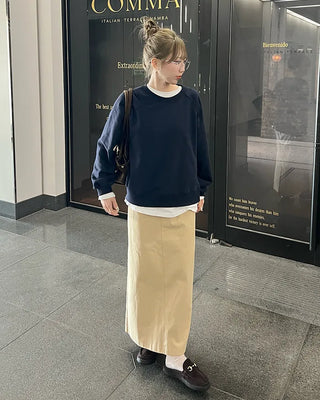 Classic cotton long skirt