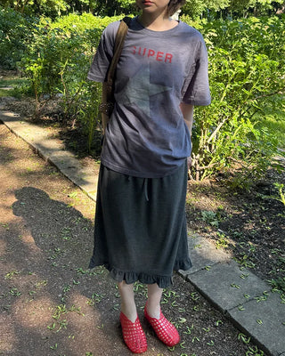 Vintage star print short-sleeved T-shirt