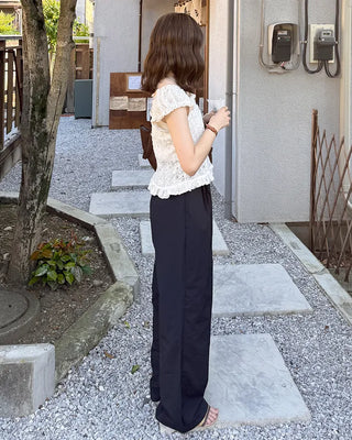 Lace-point blouse