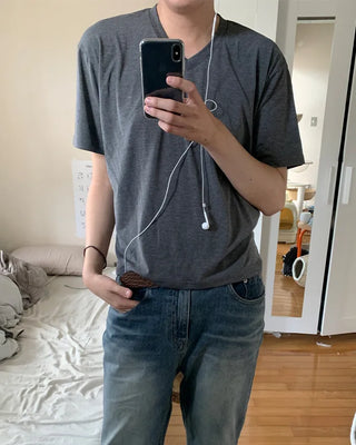 Layered Point V-neck Short-Sleeve T-Shirt