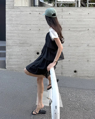 Can-can frill mini dress