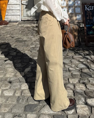 Classic pleated wide slacks