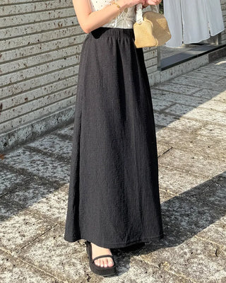 Embossed banding maxi skirt