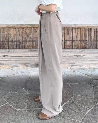Belted wide-leg pants