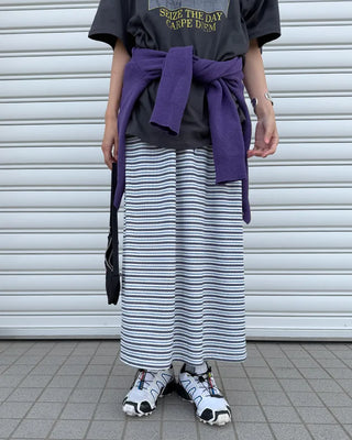 Triple Border Rib Easy Maxi Skirt