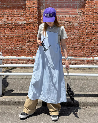Side drawstring camisole long dress