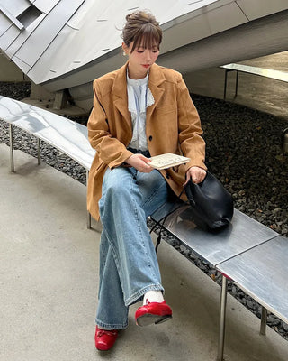 Suede oversized jacket