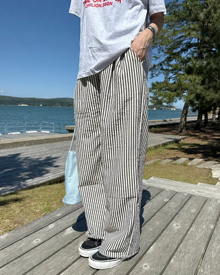 Simple striped banding pants