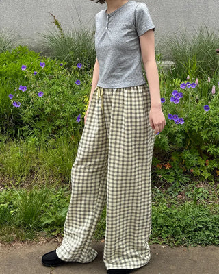 Checked Summer Easy Pants