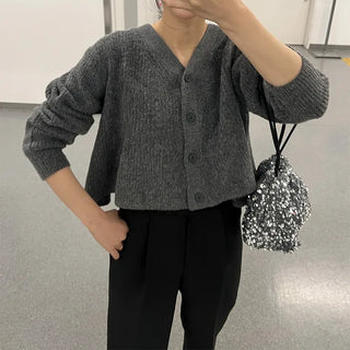 A-line knit cardigan