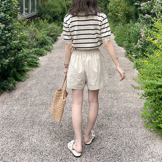 Striped short-sleeved knit