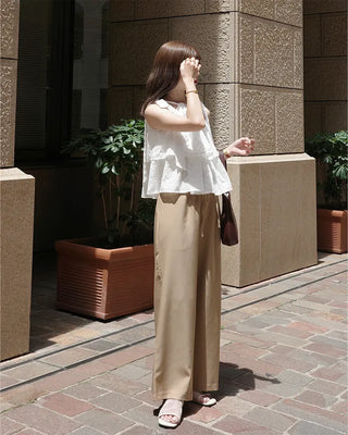 (ORIGINAL) Eyelet Tiered Ribbon Sleeveless Dress