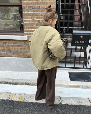 Oversized color-accented blouson
