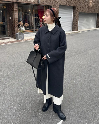 Shirred long knit skirt