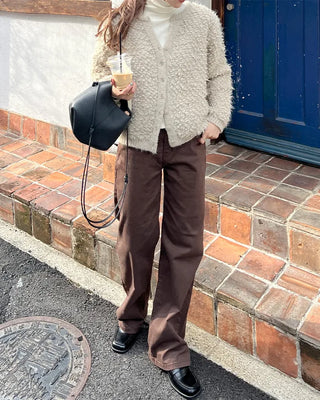Boucle V-neck cardigan
