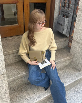 Asymmetrical Shoulder Loose Fit Knit