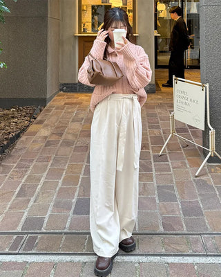 Ribbed Collar Pocket Cardigan
