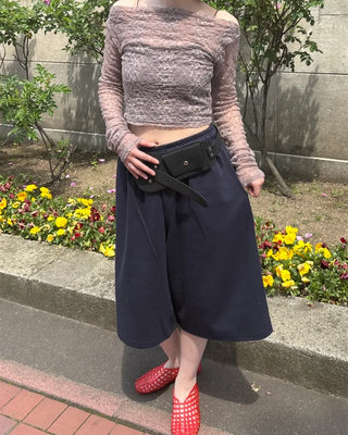 Lace sheer off-shoulder