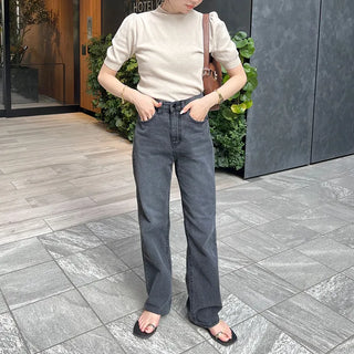 Straight-fit denim pants