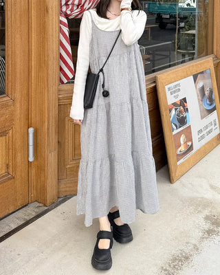 Checked Camisole Long Dress