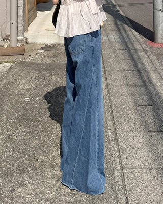 Slit detail denim pants