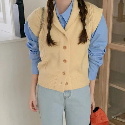 Wool blend vest top