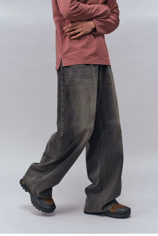 [Monterest] Washed Wide Leg Denim Pants