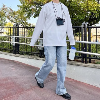 Straight denim pants