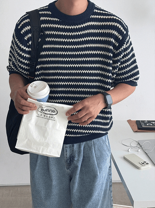 Charlotte Stripe Bulky Half Knit
