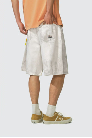[Monterest] Paint Splatter Distressed Denim Shorts