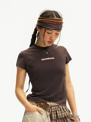 [Monterest] 3A Antibacterial Slim Fit Logo T-Shirt