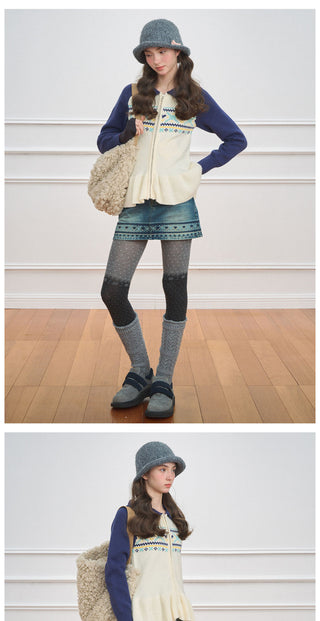 [NECY] North Fantasy Lace Hem Cardigan