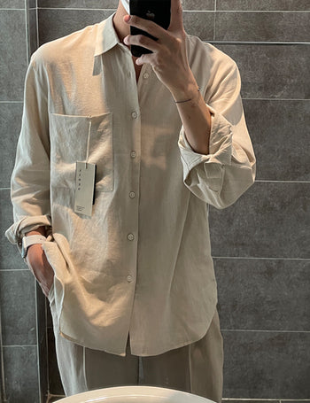 Linen over fit color shirts(10color)