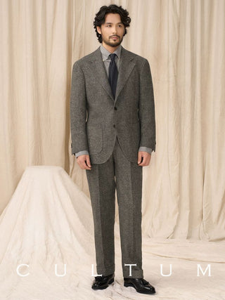 [CULTUM] Wool Herringbone Neapolitan Suit