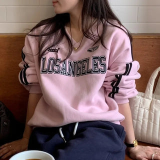 Ross brushed-back V-neck oversized T-shirt
