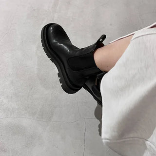 Multi-colored mid-calf Chelsea boots