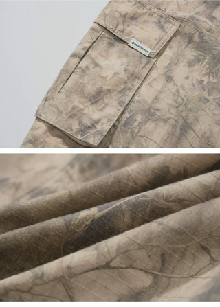 [Monterest] Washed Cotton Cropped Cargo Shorts