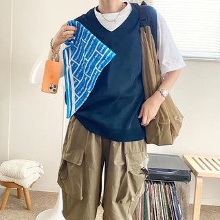 Linen knit vest