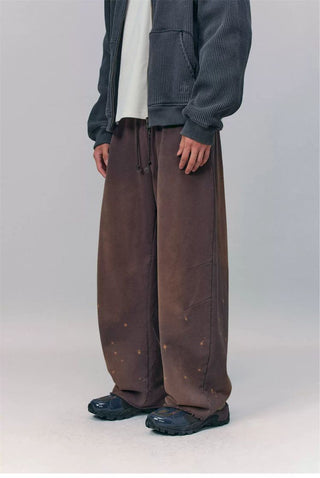 [Monterest] Washed Splatter Fleece-Lined Straight Pants