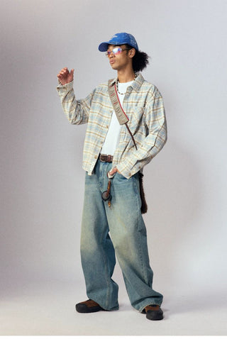 [Monterest] Washed Wide Leg Denim Pants