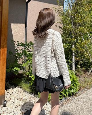 Crochet Point Knit Cardigan