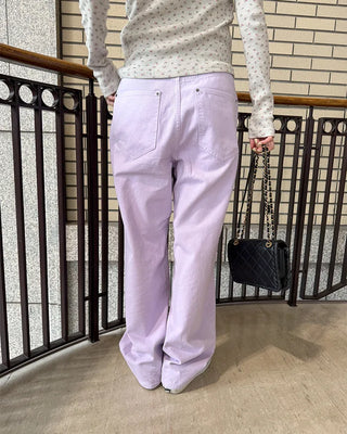 (Unisex) Colored Cotton Wide Pants