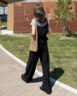 Frill Shirred Bustier Pants Set