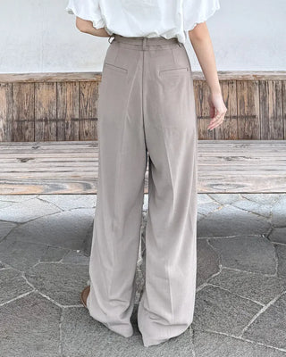 Belted wide-leg pants