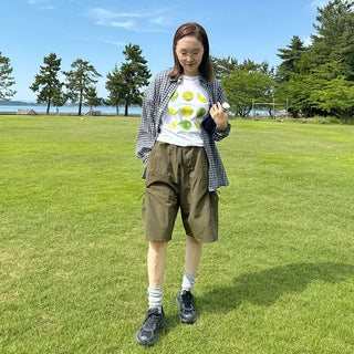 (Unisex) String Cargo Bermuda Pants